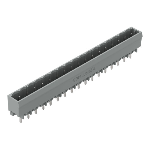 THT male header, 1.0 x 1.0 mm solder pin, straight, gray