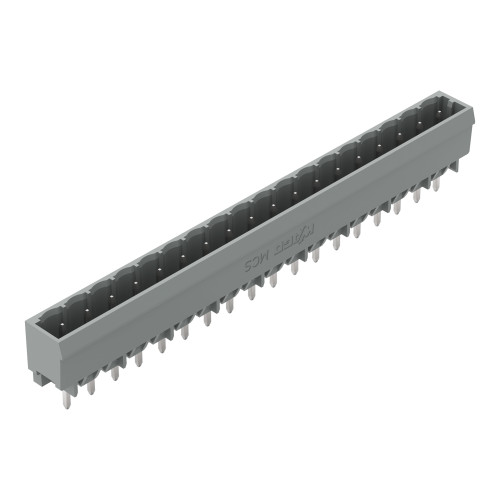 THT male header, 1.0 x 1.0 mm solder pin, straight, gray