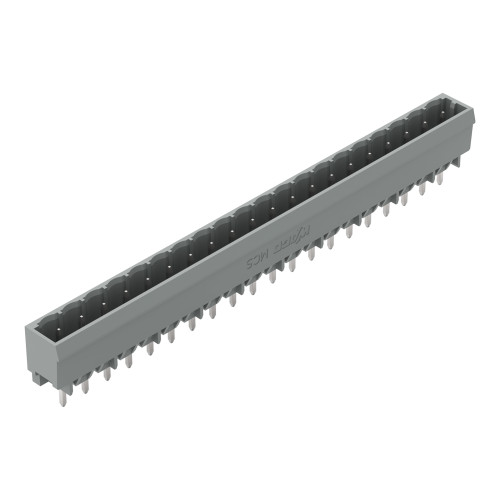 THT male header, 1.0 x 1.0 mm solder pin, straight, gray
