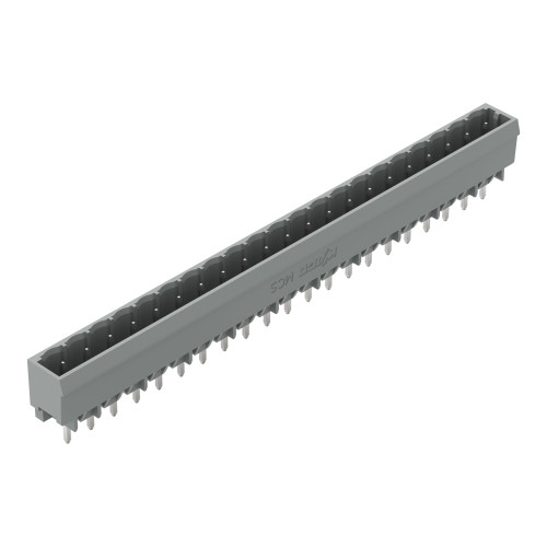 THT male header, 1.0 x 1.0 mm solder pin, straight, gray