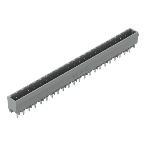 THT male header, 1.0 x 1.0 mm solder pin, straight, gray