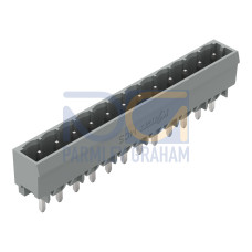 THT male header, 1.2 x 1.2 mm solder pin, straight, gray