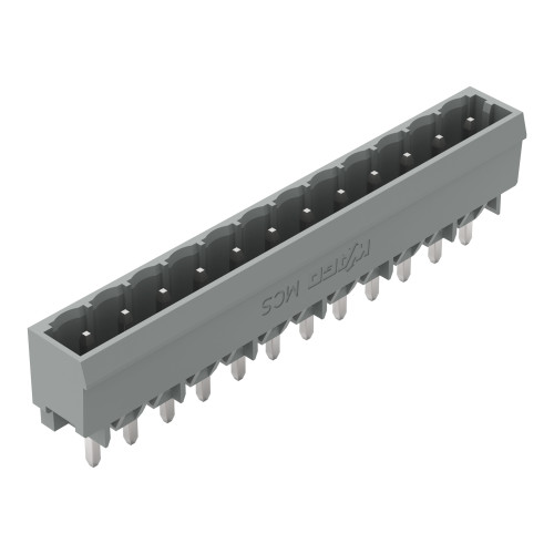 THT male header, 1.2 x 1.2 mm solder pin, straight, gray