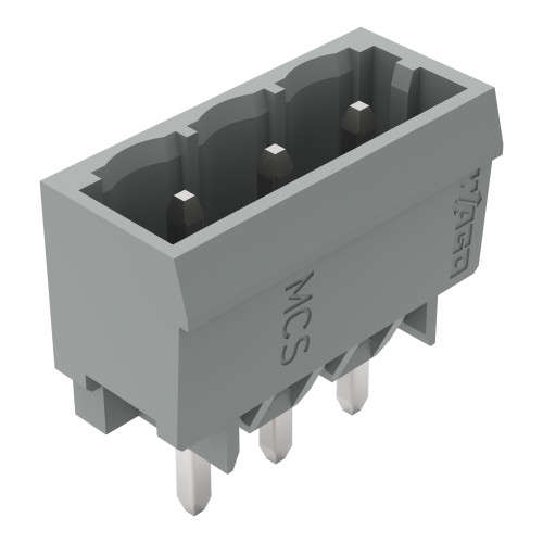 THT male header, 1.2 x 1.2 mm solder pin, straight, gray