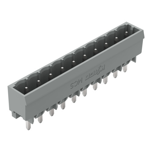 THT male header, 1.2 x 1.2 mm solder pin, straight, gray