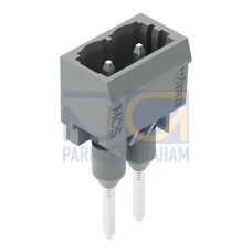 Male connector for rail-mount terminal blocks, 1.2 x 1.2 mm pins, straight, gray