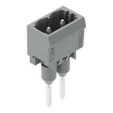 Male connector for rail-mount terminal blocks, 1.2 x 1.2 mm pins, straight, gray