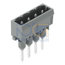 Male connector for rail-mount terminal blocks, 1.2 x 1.2 mm pins, straight, gray