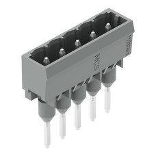 Male connector for rail-mount terminal blocks, 1.2 x 1.2 mm pins, straight, gray