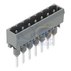 Male connector for rail-mount terminal blocks, 1.2 x 1.2 mm pins, straight, gray