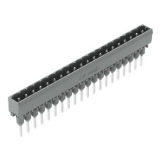 Male connector for rail-mount terminal blocks, 1.2 x 1.2 mm pins, straight, gray