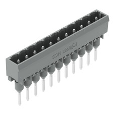 Male connector for rail-mount terminal blocks, 1.2 x 1.2 mm pins, straight, gray