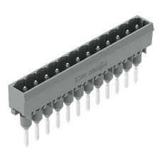 Male connector for rail-mount terminal blocks, 1.2 x 1.2 mm pins, straight, gray