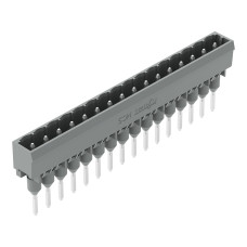 Male connector for rail-mount terminal blocks, 1.2 x 1.2 mm pins, straight, gray