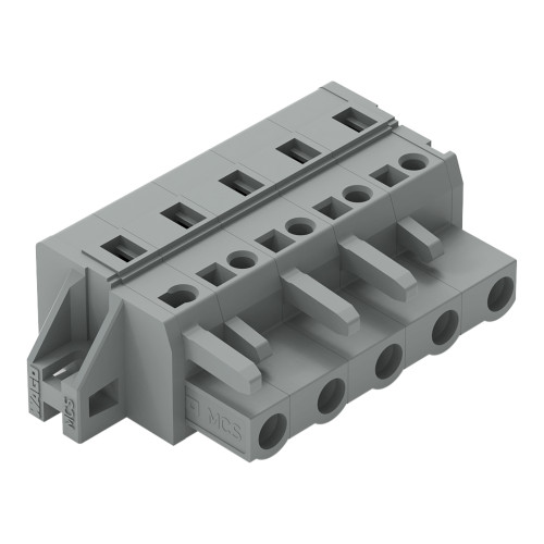 1-conductor female connector, CAGE CLAMP&reg;, 2.5 mm&sup2;, gray