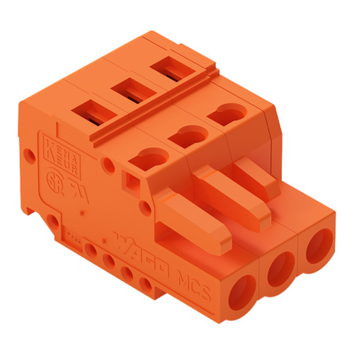 Female connector 3-pole Pin spacing 5.08 mm / 0.2 in codable only 1 locking latch with coding finger