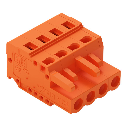 1-conductor female connector, CAGE CLAMP, 2.5 mm, Pin spacing 5.08 mm, 4-pole, 2, 50 mm, orange