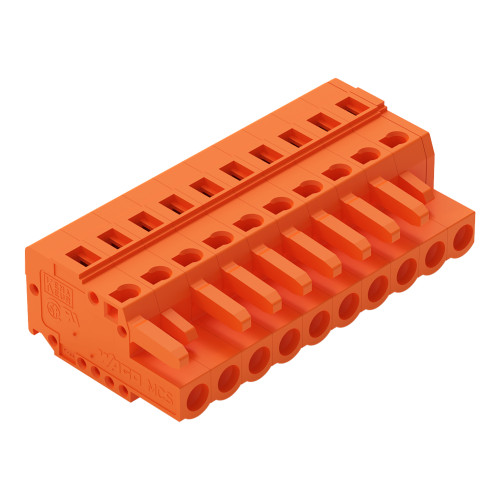 1-conductor female connector, CAGE CLAMP, 2.5 mm, Pin spacing 5.08 mm, 10-pole, 2, 50 mm, orange