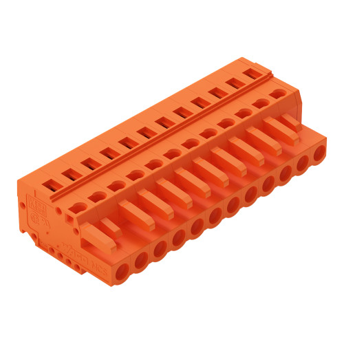 1-conductor female connector, CAGE CLAMP, 2.5 mm, Pin spacing 5.08 mm, 12-pole, 2, 50 mm, orange