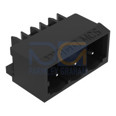 THR male header, 1.0 x 1.0 mm solder pin, angled, black