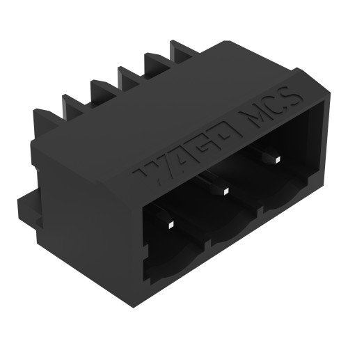 THR male header, 1.0 x 1.0 mm solder pin, angled, black