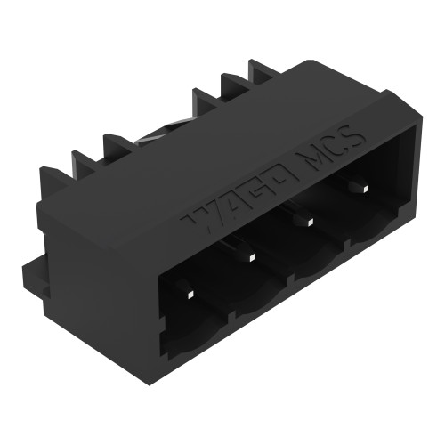 THR male header, 1.0 x 1.0 mm solder pin, angled, black