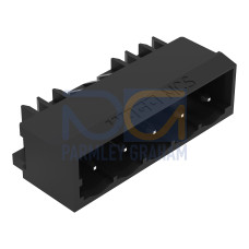 THR male header, 1.0 x 1.0 mm solder pin, angled, black