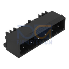 THR male header, 1.0 x 1.0 mm solder pin, angled, black