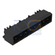 THR male header, 1.0 x 1.0 mm solder pin, angled, black