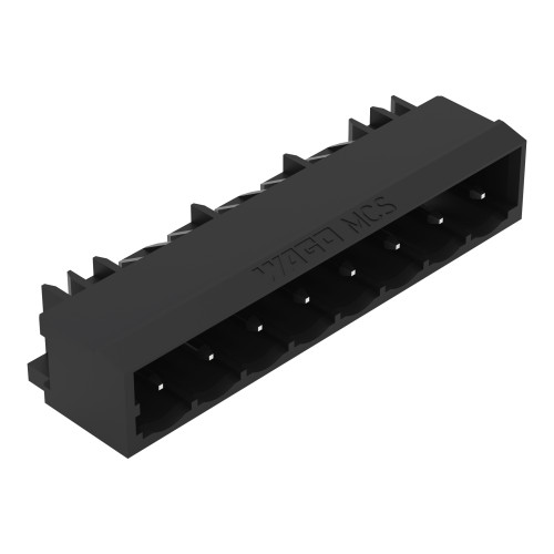 THR male header, 1.0 x 1.0 mm solder pin, angled, black