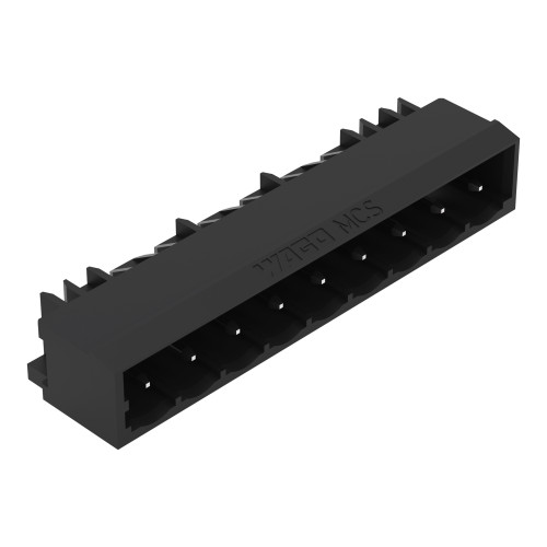 THR male header, 1.0 x 1.0 mm solder pin, angled, black