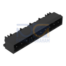 THR male header, 1.0 x 1.0 mm solder pin, angled, black