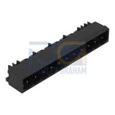 THR male header, 1.0 x 1.0 mm solder pin, angled, black