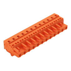 Female Connector, With Snap-In Mounting Foot 2-Pole Orange