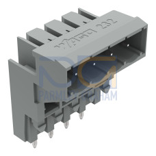 THT male header for double-deck assembly, 1.0 x 1.0 mm solder pin, angled, gray