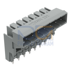 THT male header for double-deck assembly, 1.0 x 1.0 mm solder pin, angled, gray