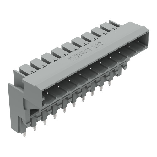 THT male header for double-deck assembly, 1.0 x 1.0 mm solder pin, angled, gray