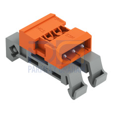 Double pin header, DIN-35 rail mounting, 3-pole, orange