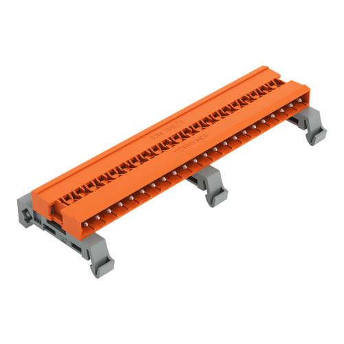Double pin header, DIN-35 rail mounting, 22-pole, orange