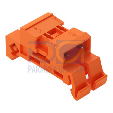 Double pin header, DIN-35 rail mounting, 2-pole, orange