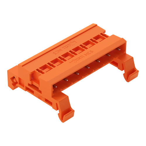 Double pin header, DIN-35 rail mounting, 7-pole, orange