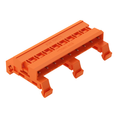 Double pin header, DIN-35 rail mounting, 9-pole, orange