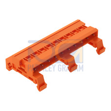 Double pin header, DIN-35 rail mounting, 10-pole, orange