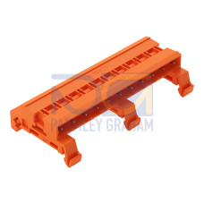 Double pin header, DIN-35 rail mounting, 11-pole, orange