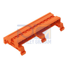 Double pin header, DIN-35 rail mounting, 12-pole, orange
