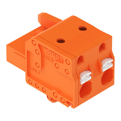 1-conductor female connector, push-button, Push-in CAGE CLAMP&reg;, orange