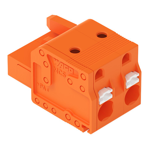 1-conductor female connector, push-button, Push-in CAGE CLAMP&reg;, orange