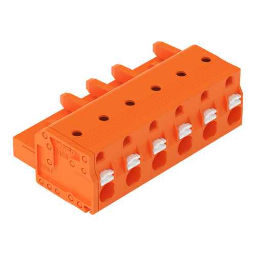 1-conductor female connector, push-button, Push-in CAGE CLAMP&reg;, orange