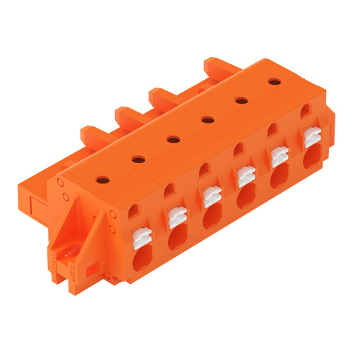 1-conductor female connector, push-button, Push-in CAGE CLAMP&reg;, orange