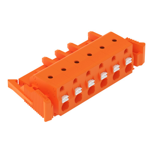 1-conductor female connector, push-button, Push-in CAGE CLAMP&reg;, orange